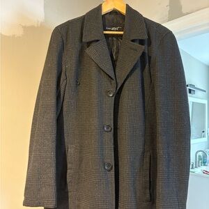 Blair Charcoal Plaid men’s wool coat